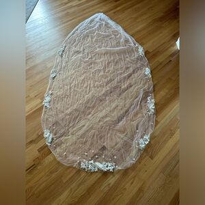 Cathedral length wedding lace flower veil